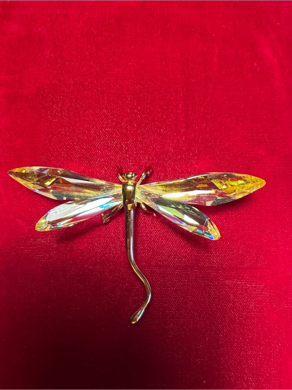 Daniel Swarovski Retired Crystal Dragonfly Brooch in Original Box.